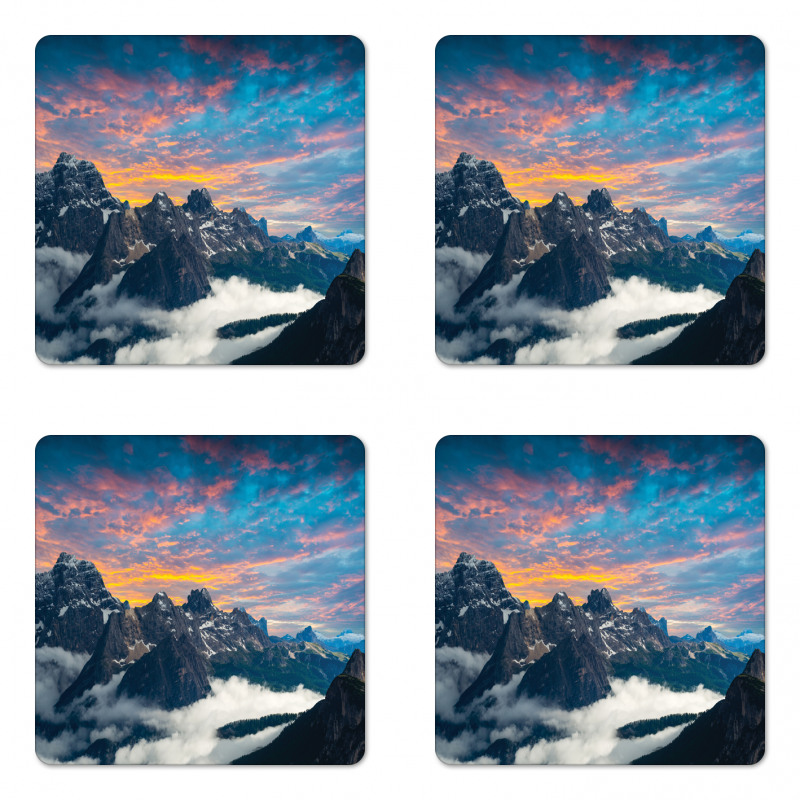 Alpine Clouds Foggy Coaster Set Of Four