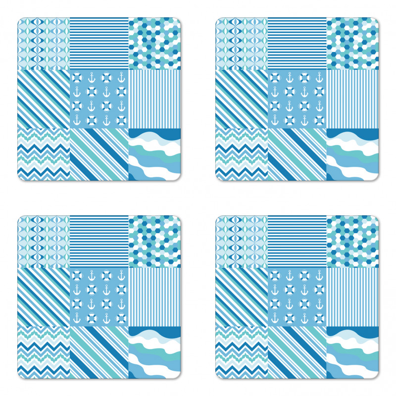 Zigzags Wavy Anchor Coaster Set Of Four