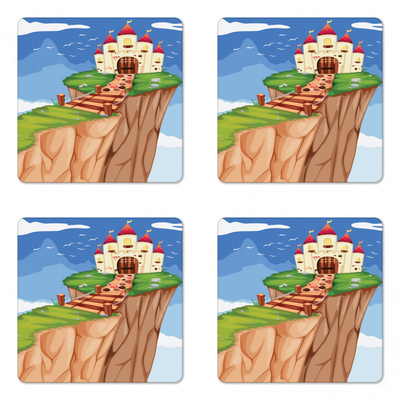 Colorful Castle Peak Edge Coaster Set Of Four