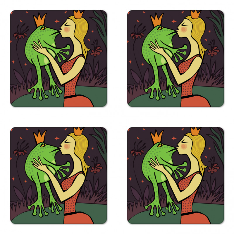 Princess Kissing the Frog Coaster Set Of Four