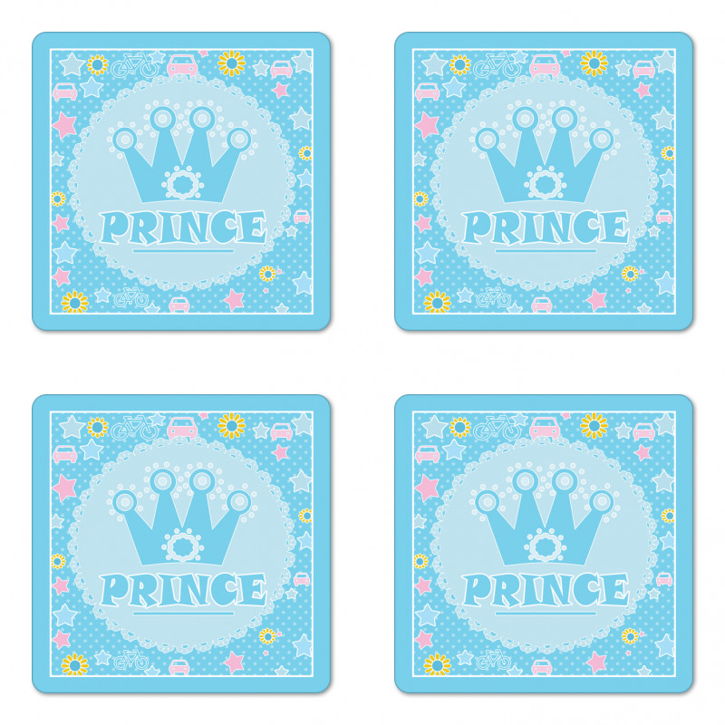 Prince Word with Crown Coaster Set Of Four