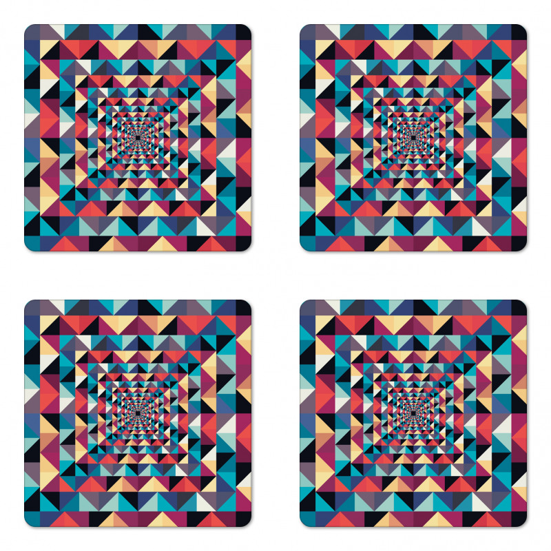 Visual Patchwork Retro Coaster Set Of Four