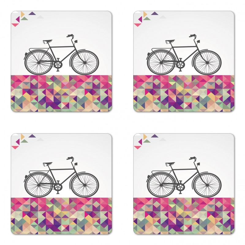 Bike over Color Mosaic Coaster Set Of Four