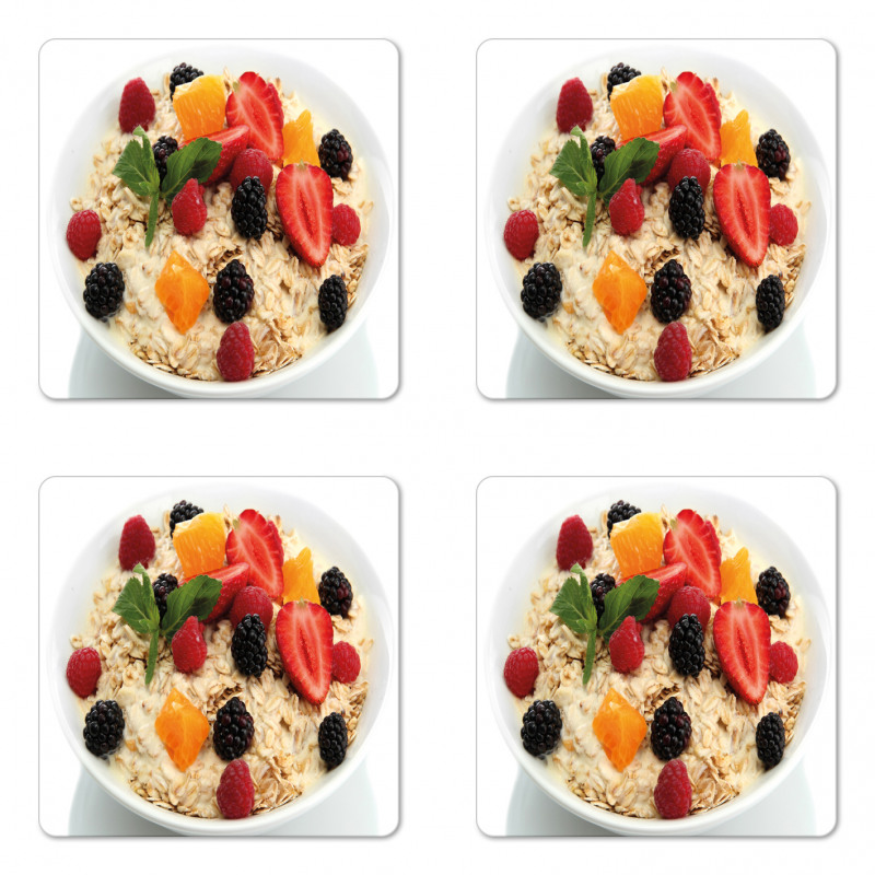 Fresh Fruits and Porridge Coaster Set Of Four