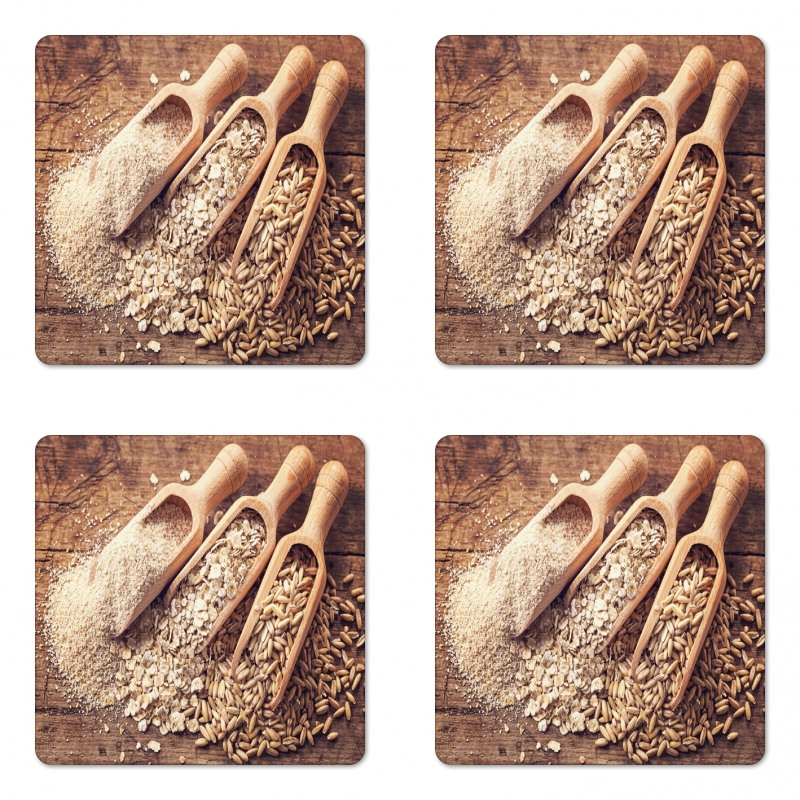 Oat Flakes Seeds and Bran Coaster Set Of Four