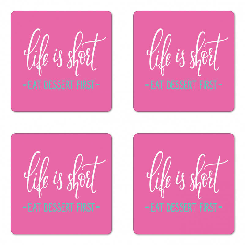 Style Eat Dessert First Coaster Set Of Four