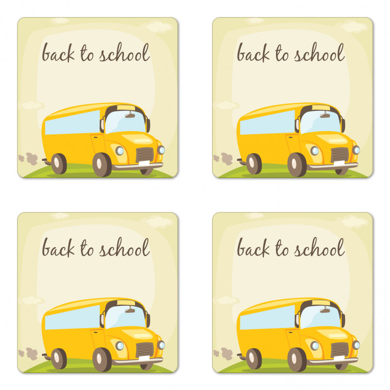 Back to School Theme Coaster Set Of Four