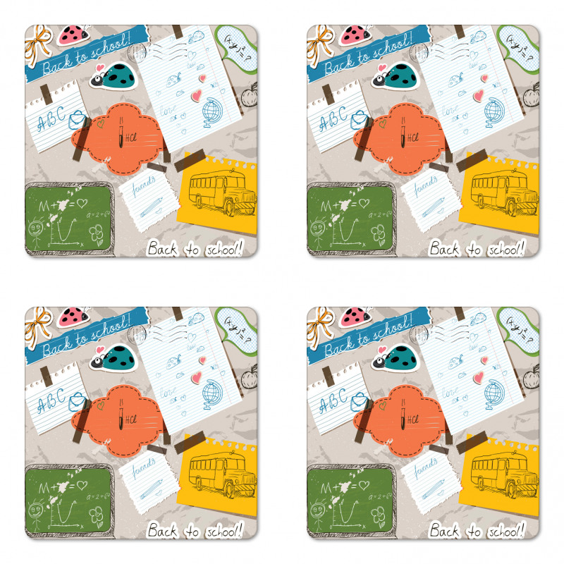 Back to School Learning Coaster Set Of Four