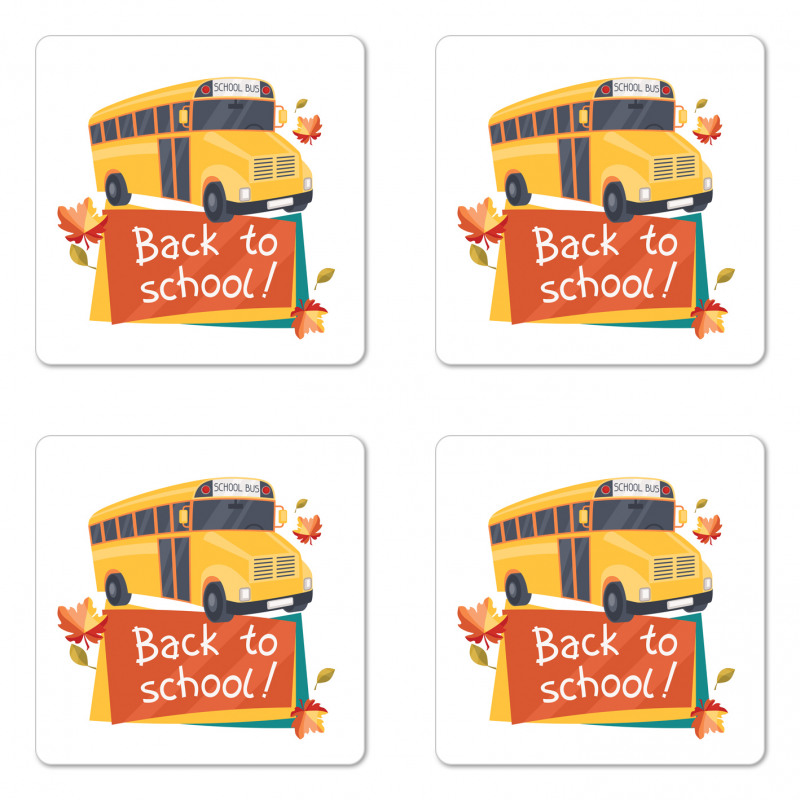 Back to School Subject Coaster Set Of Four