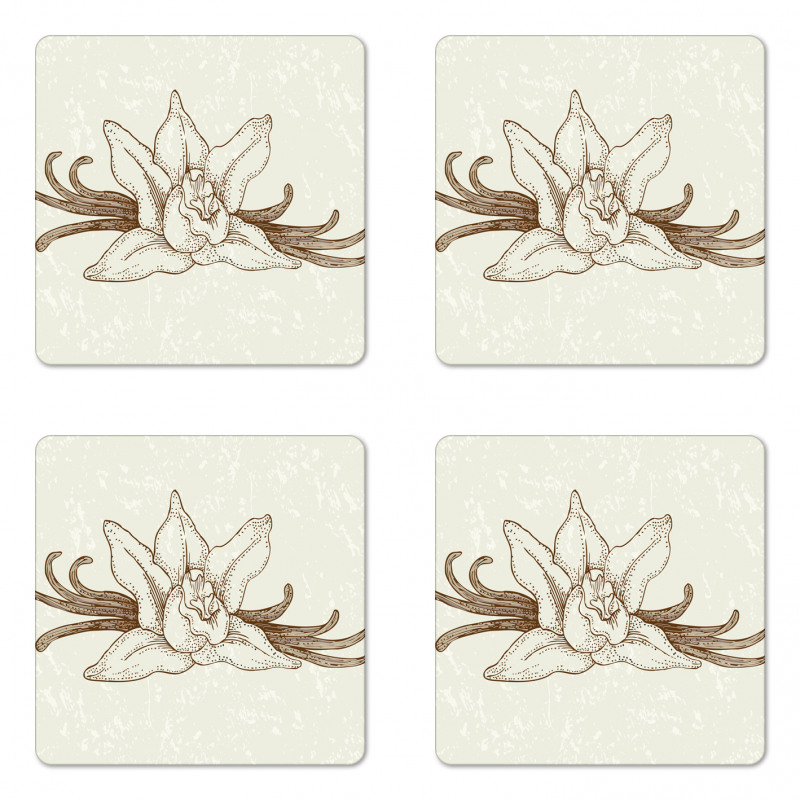 Vintage Aromatic Flower Coaster Set Of Four