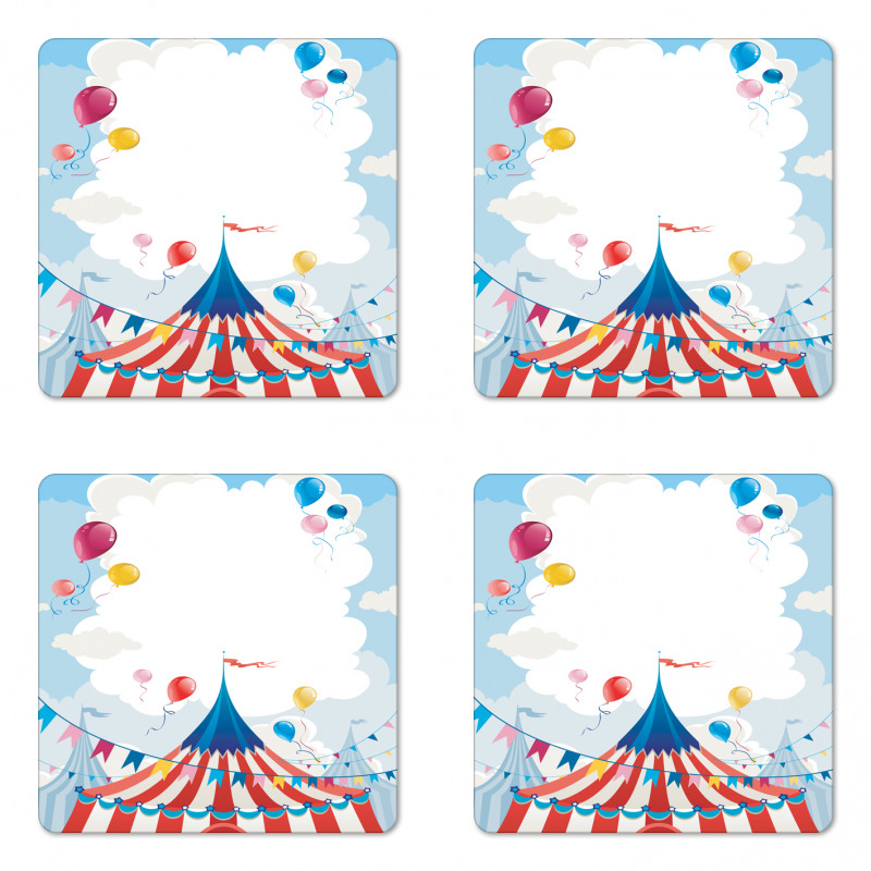 Circus Day Canvas Tent Coaster Set Of Four