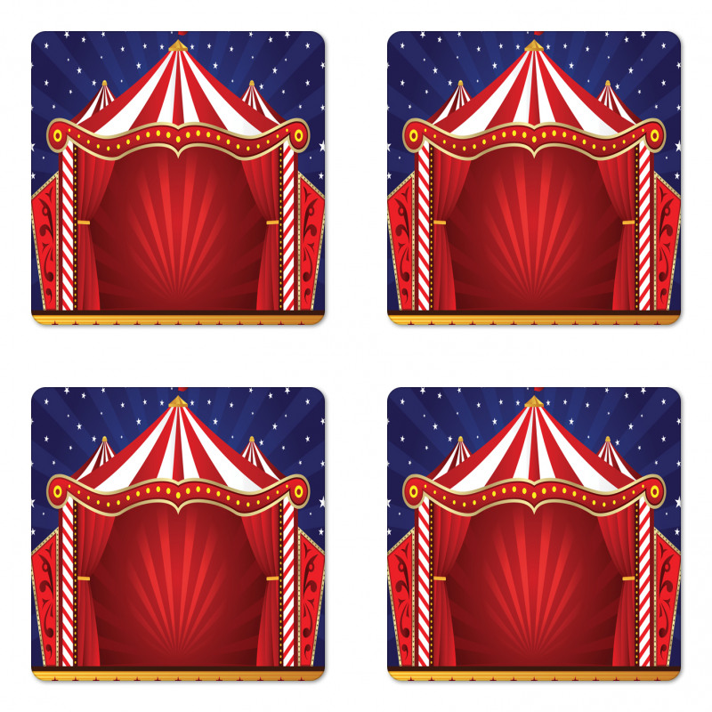 Canvas Circus Tent Coaster Set Of Four