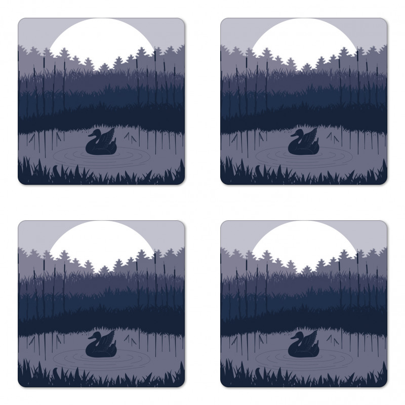 Gloomy Night Layout Summer Coaster Set Of Four