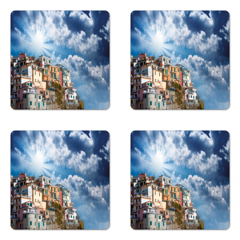 Sky View Houses Coaster Set Of Four