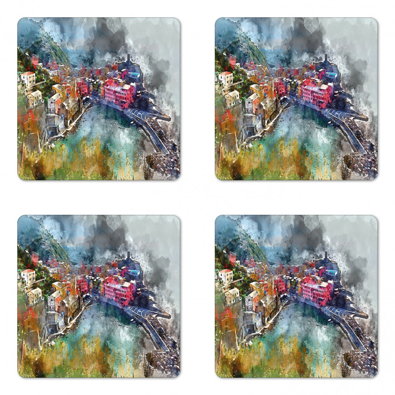 Aerial Village Coaster Set Of Four