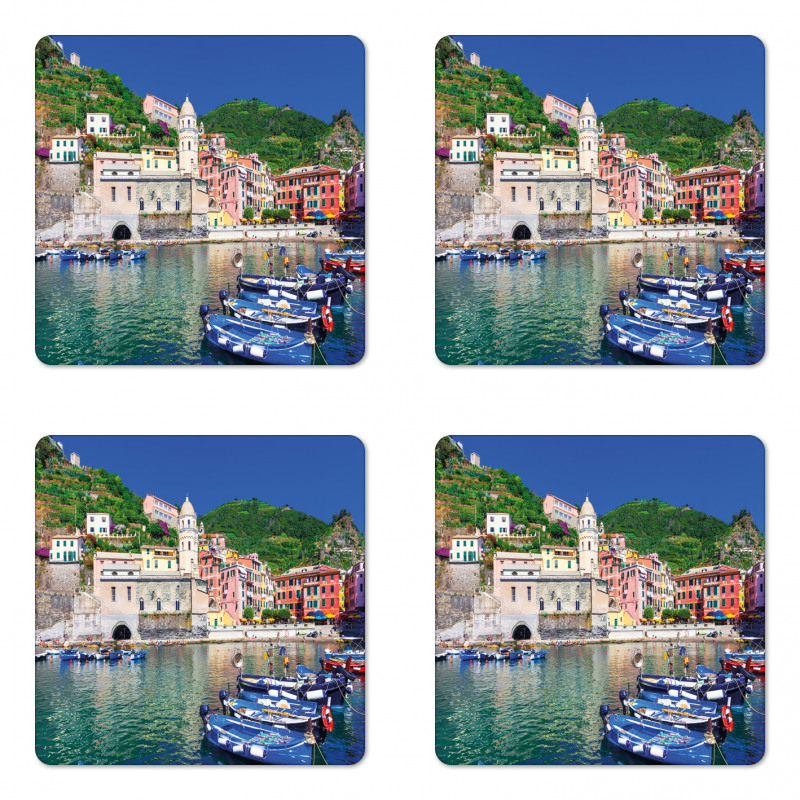 Panoramic Italian Village Coaster Set Of Four