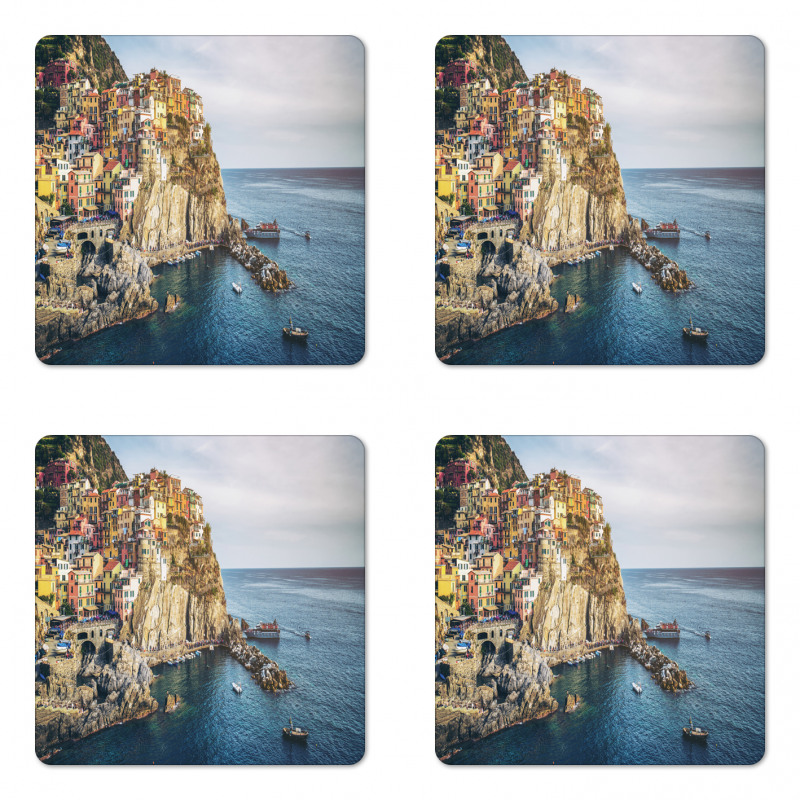 Manarola Village Panorama Coaster Set Of Four