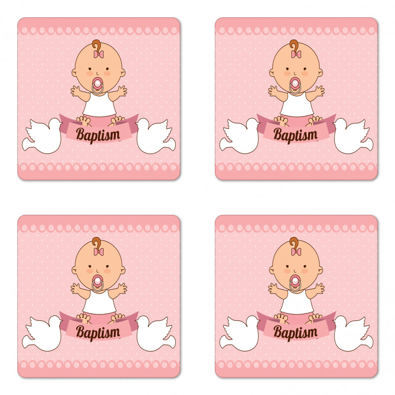 Baby with a Message Cartoon Coaster Set Of Four