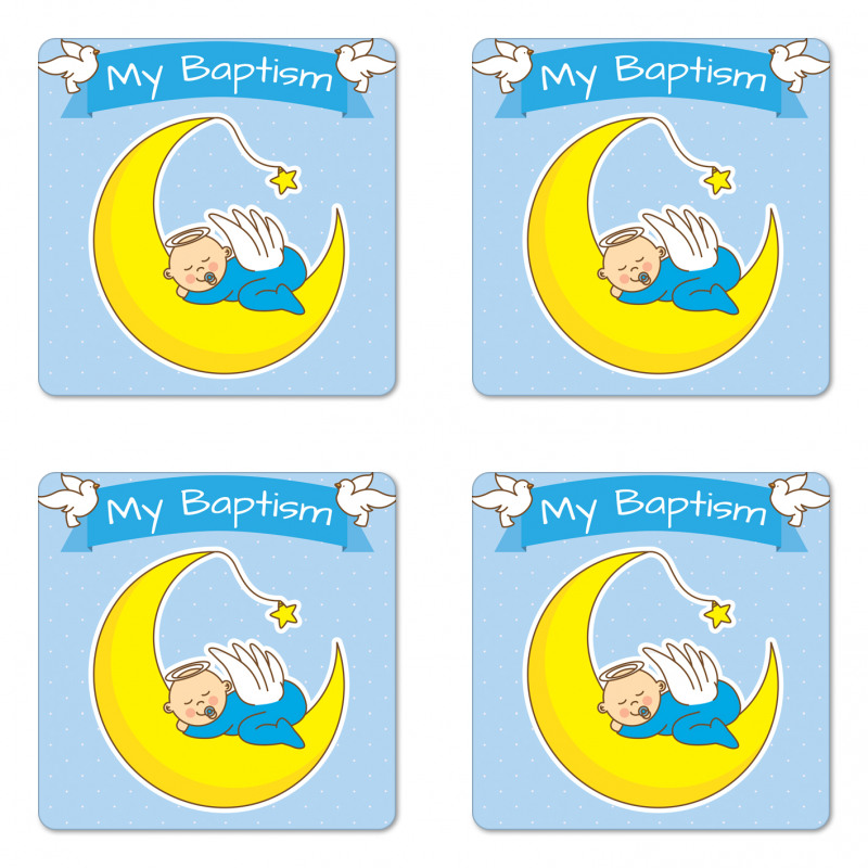 Baby Sleeps on the Moon Coaster Set Of Four