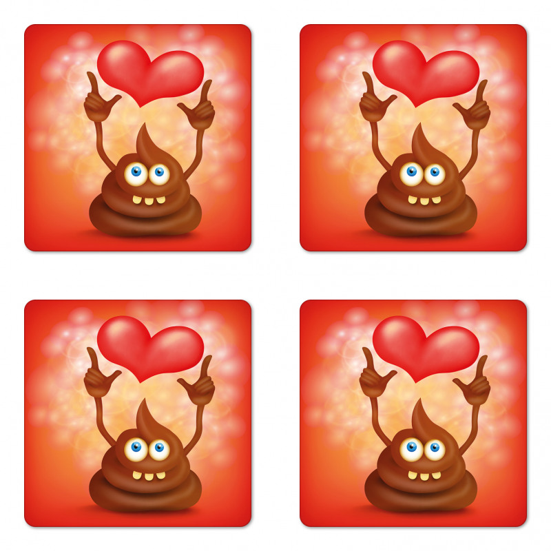 Whimsical Turd Love Coaster Set Of Four