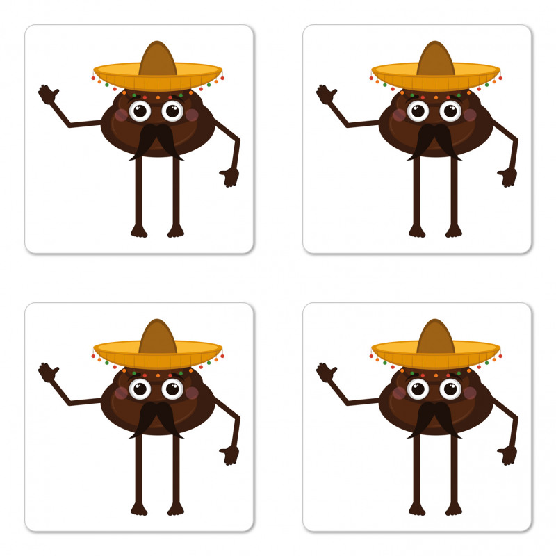 A Funny Mexican Turd Coaster Set Of Four