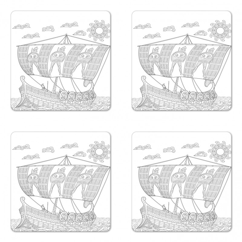 Uncolored Galley Coaster Set Of Four