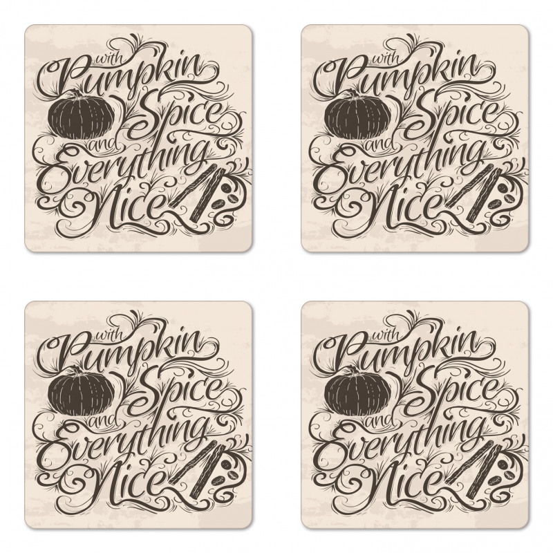 Thanksgiving Wording Coaster Set Of Four