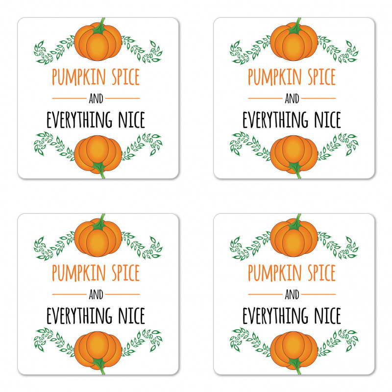 Pumpkin Drawings Coaster Set Of Four