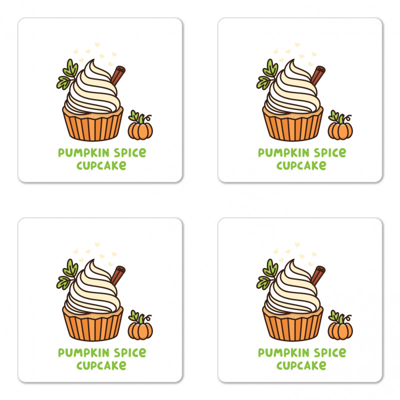 Autumn Cupcake Coaster Set Of Four