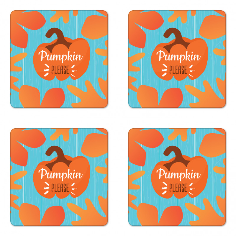 Pumpkin Please Words Coaster Set Of Four