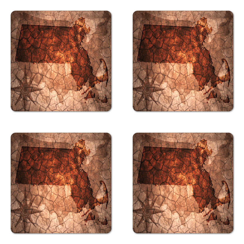 State Map USA Theme Coaster Set Of Four