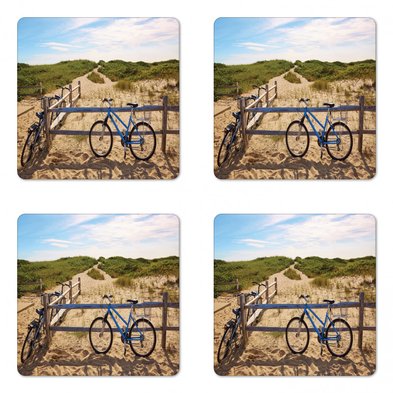 Bicycles and Fences Coaster Set Of Four