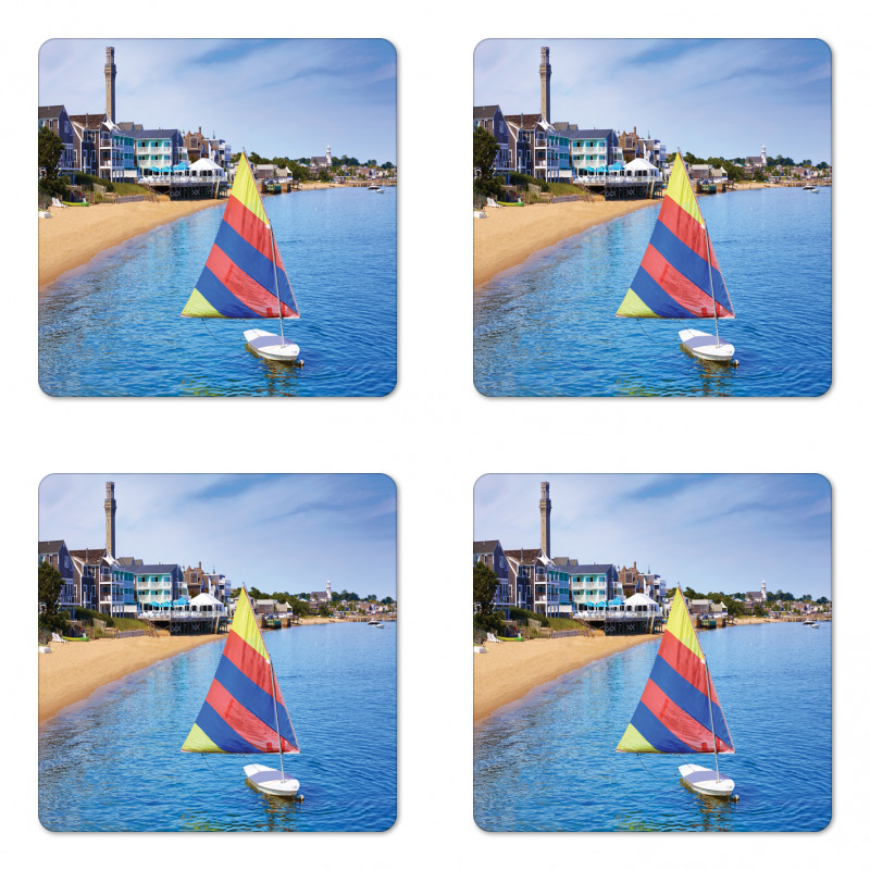 Rainbow Boat Sailing Coaster Set Of Four