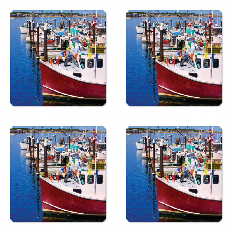 Boats Pier Nautical Coaster Set Of Four