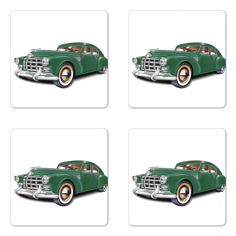 Nostalgic Vintage Car Coaster Set Of Four