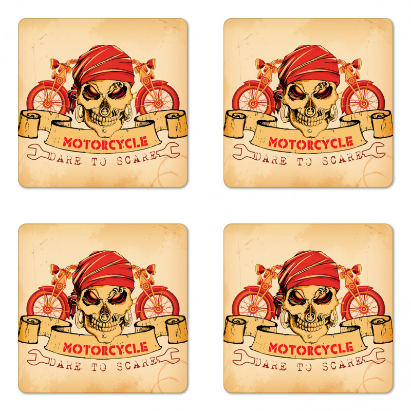 Spooky Racer Motorcycle Coaster Set Of Four