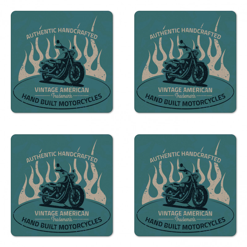 Retro Motorcycle Club Coaster Set Of Four