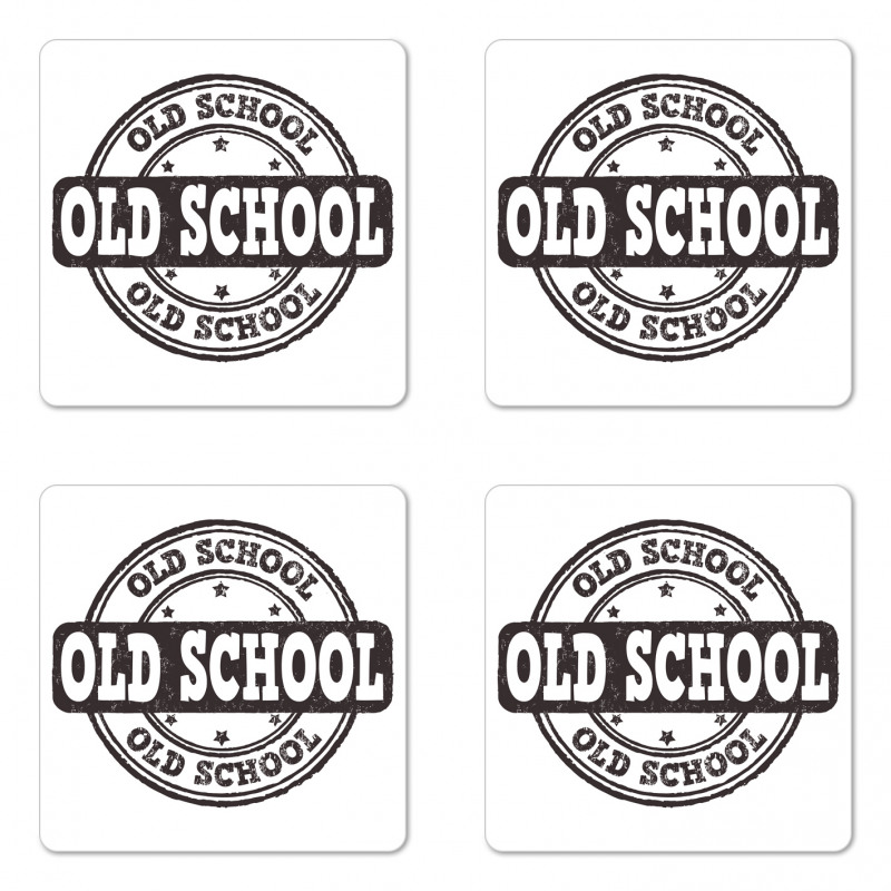 Grunge Retro Look Text Coaster Set Of Four