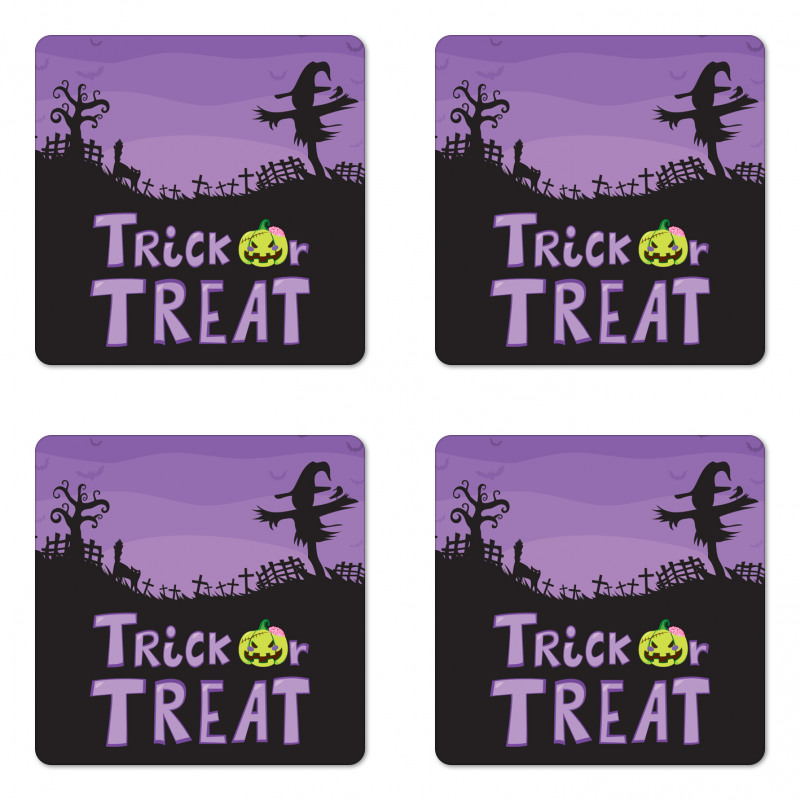 Halloween Trick or Treat Coaster Set Of Four