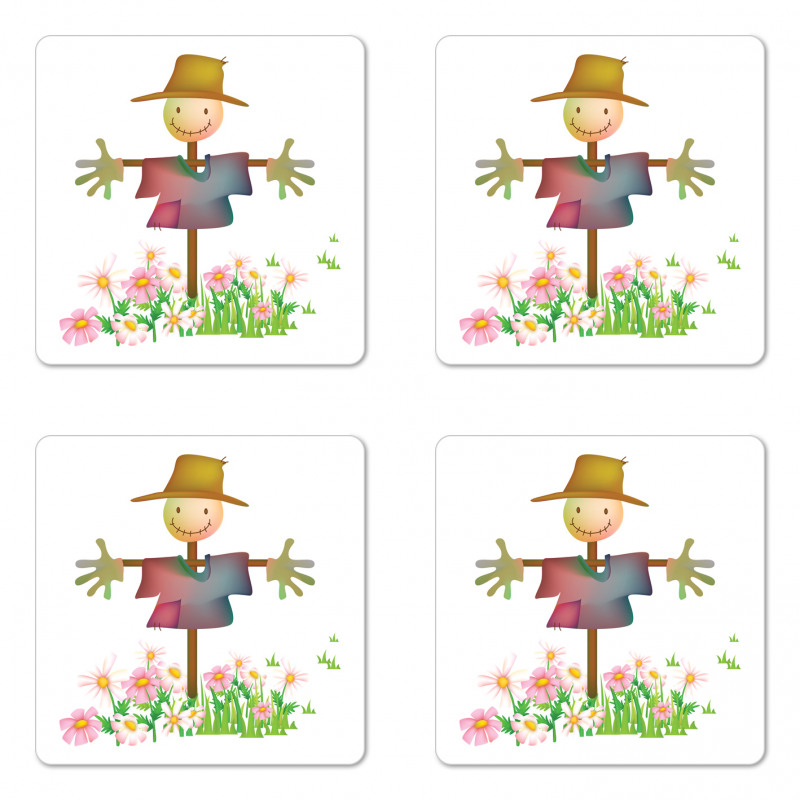 Smiling in Flowers Coaster Set Of Four