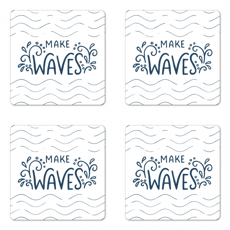 Typography with Splashes Coaster Set Of Four