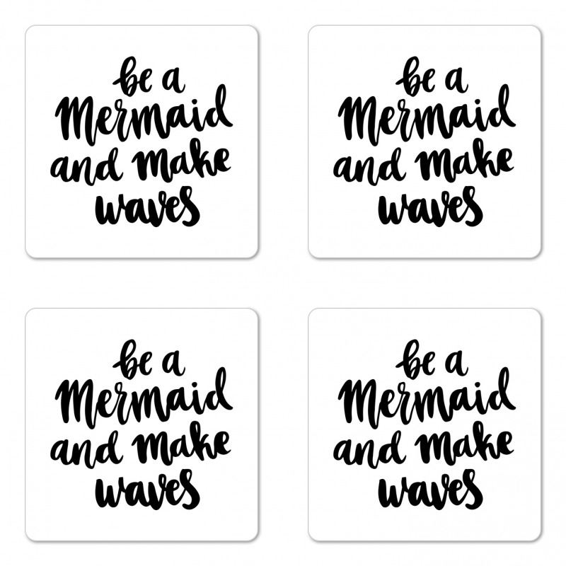 Monochrome Be a Mermaid Coaster Set Of Four