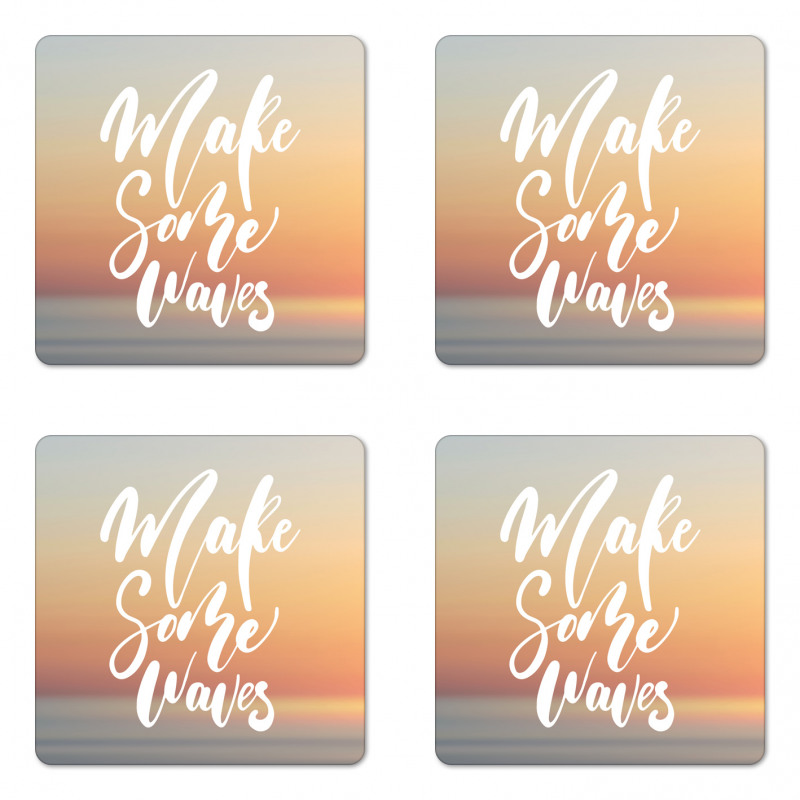 Words on Blurry Sunset Coaster Set Of Four