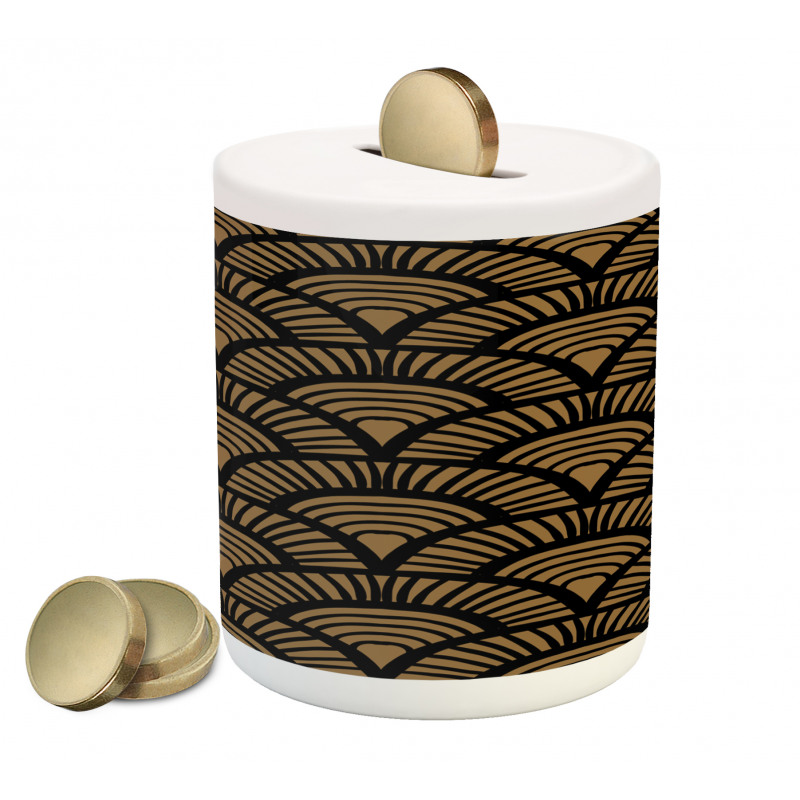 Retro Art Deco Seashells Piggy Bank