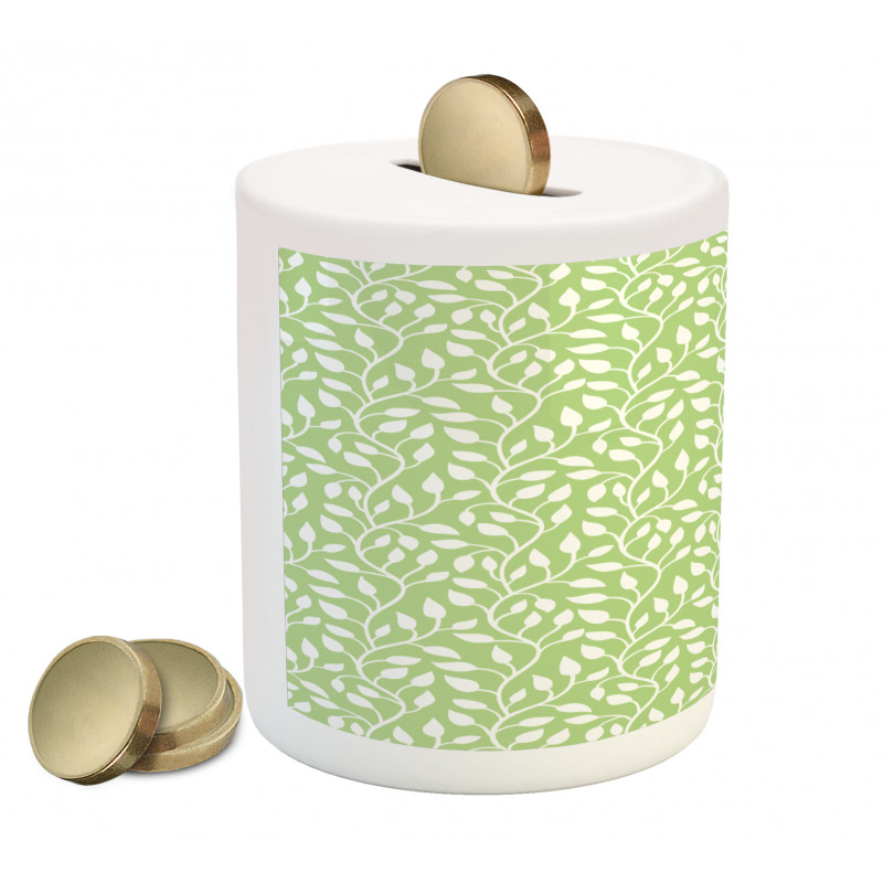 Modern Leaf Pattern Piggy Bank