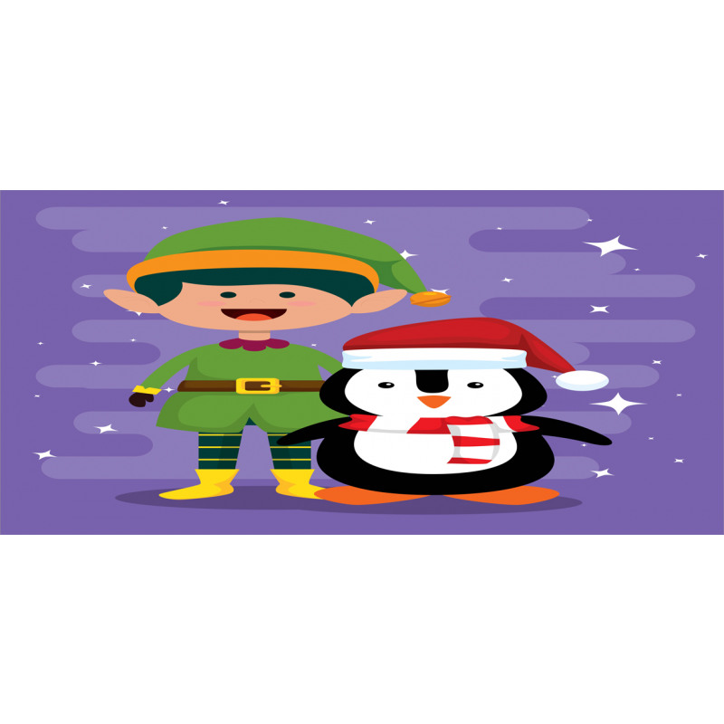 Elf and Penguin Merry Christmas Piggy Bank