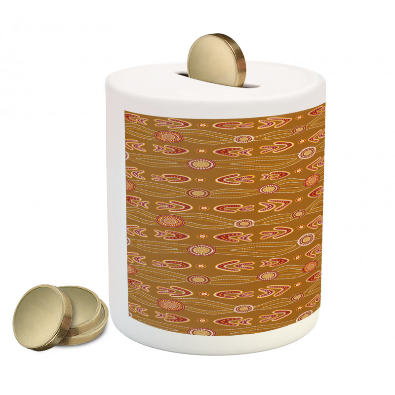 Dotted Waves Art Motifs Piggy Bank