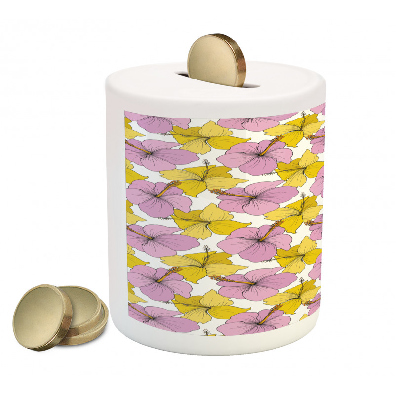 Bicolor Wild Tropic Flora Piggy Bank