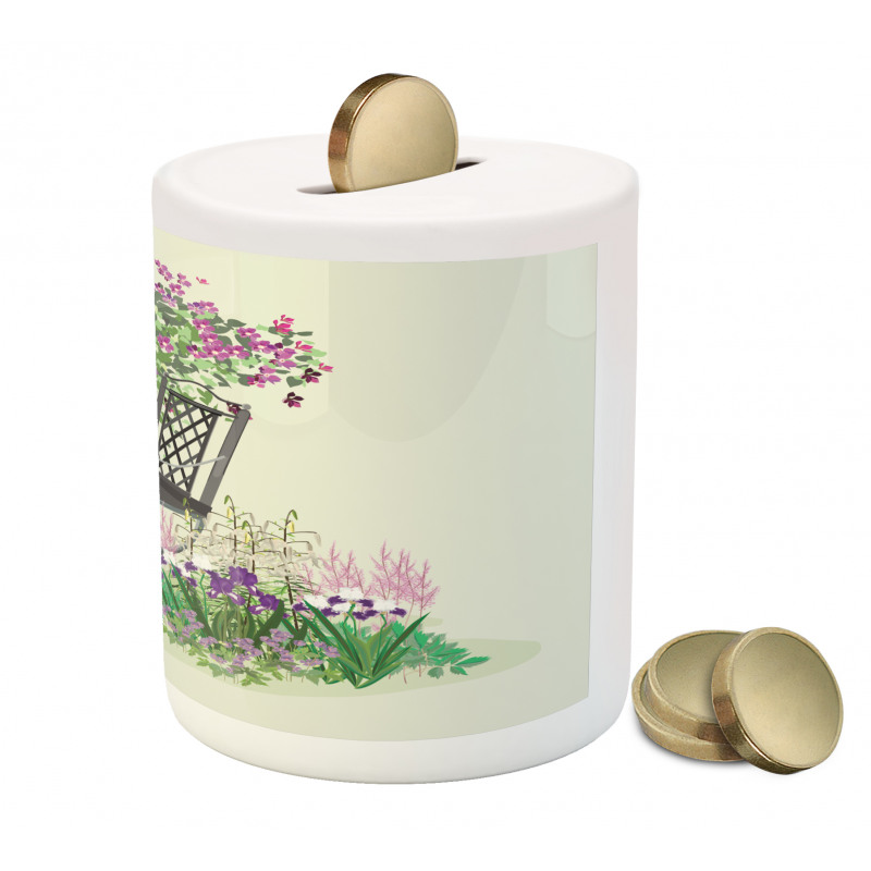 Flowers Blooming Garden Piggy Bank