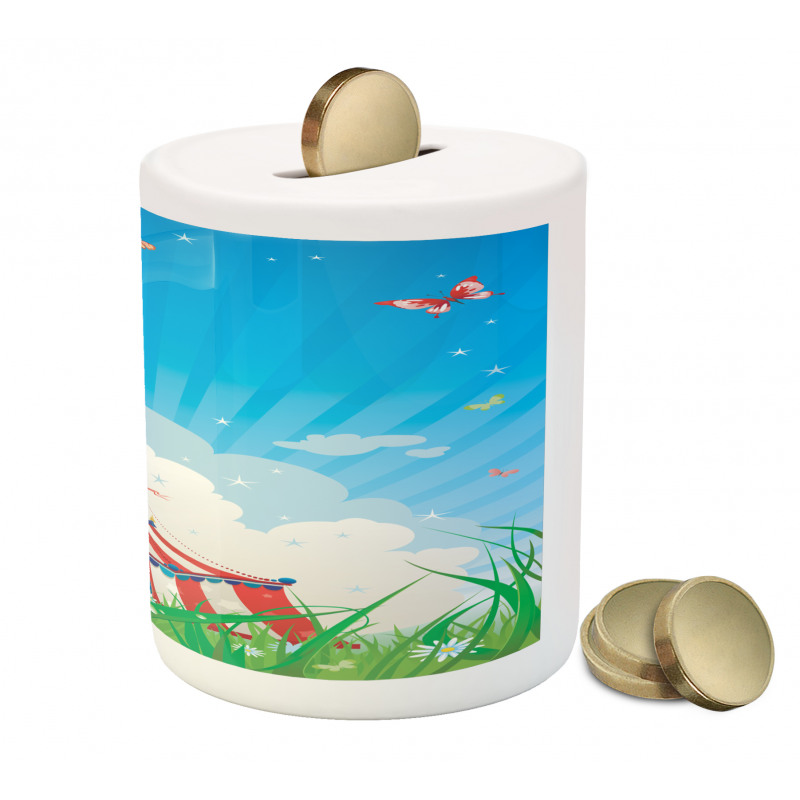 Circus Tent with Clouds Piggy Bank